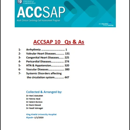 Accsap - Adult Clinical Cardiology Self Assessment Program