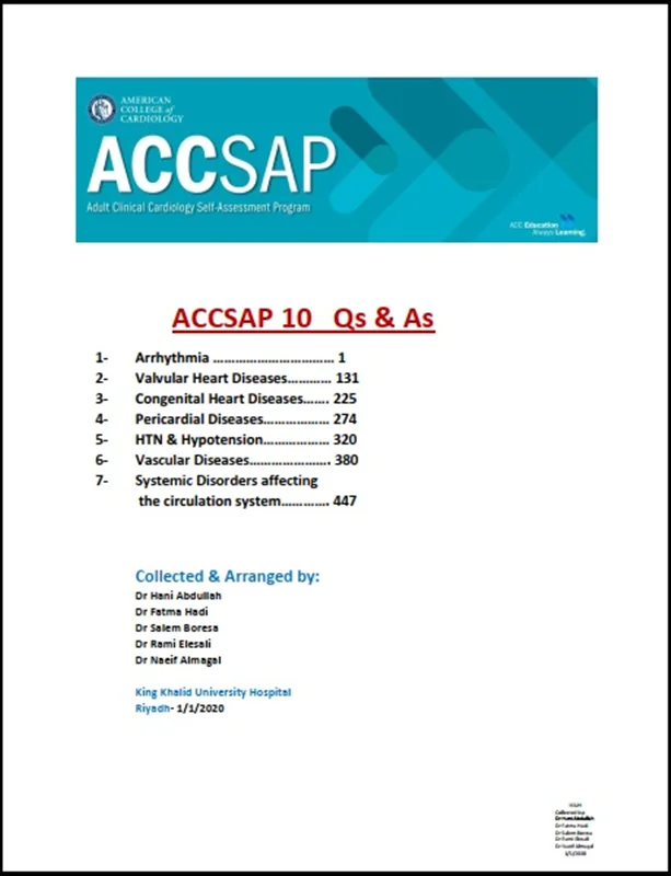 Accsap - Adult Clinical Cardiology Self Assessment Program