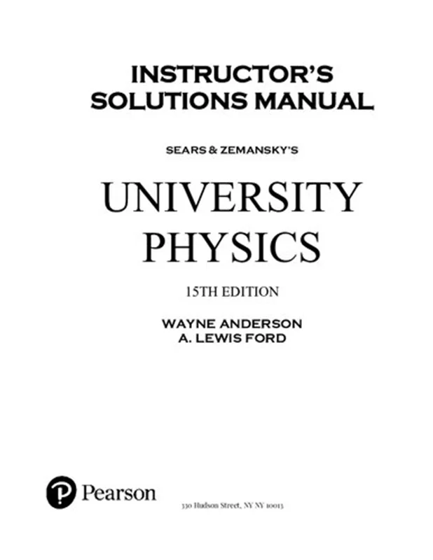 University Physics With Modern Physics 15th Edition Instructor's Solution Manual and Discussion Questions